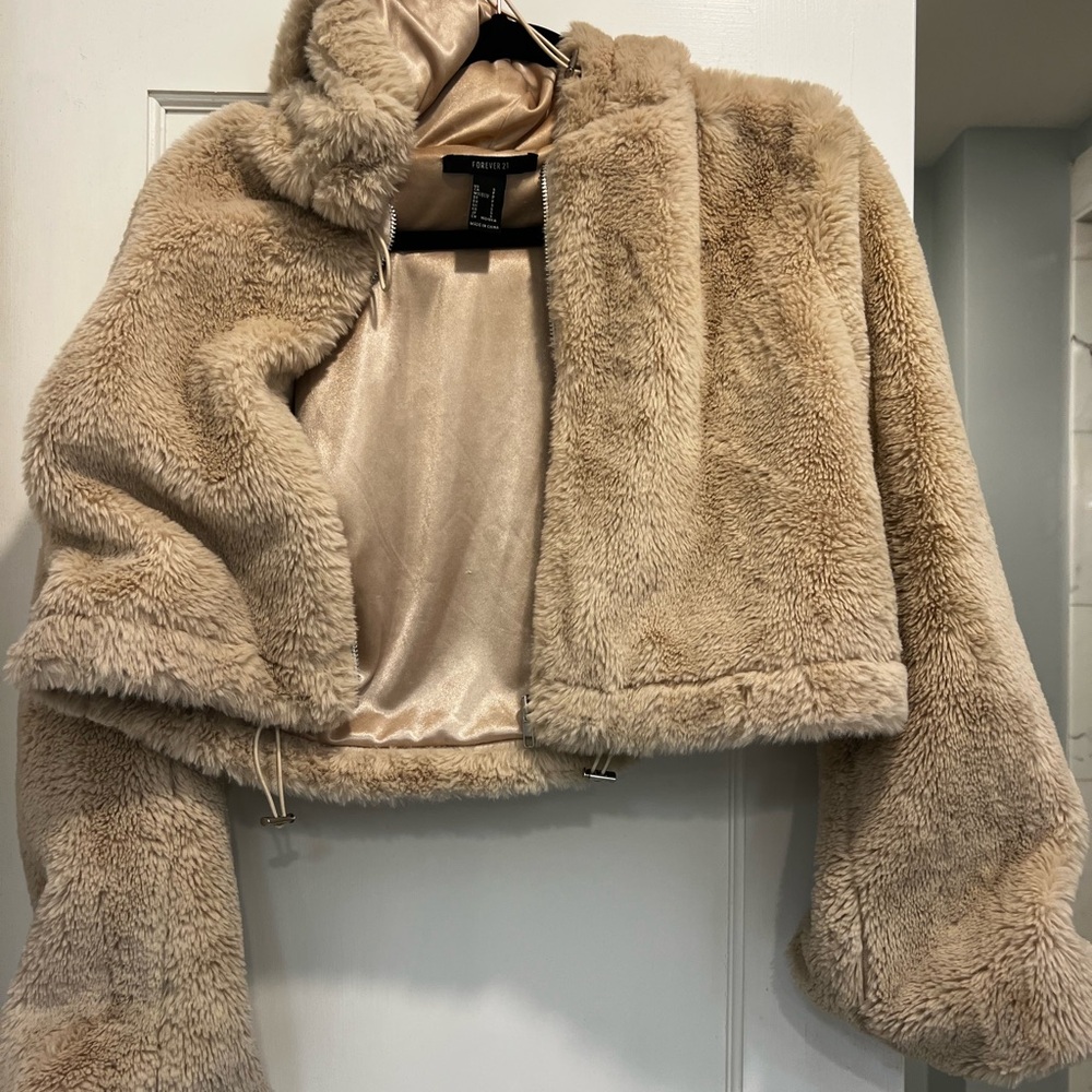Forever 21 Cream Teddy Jacket